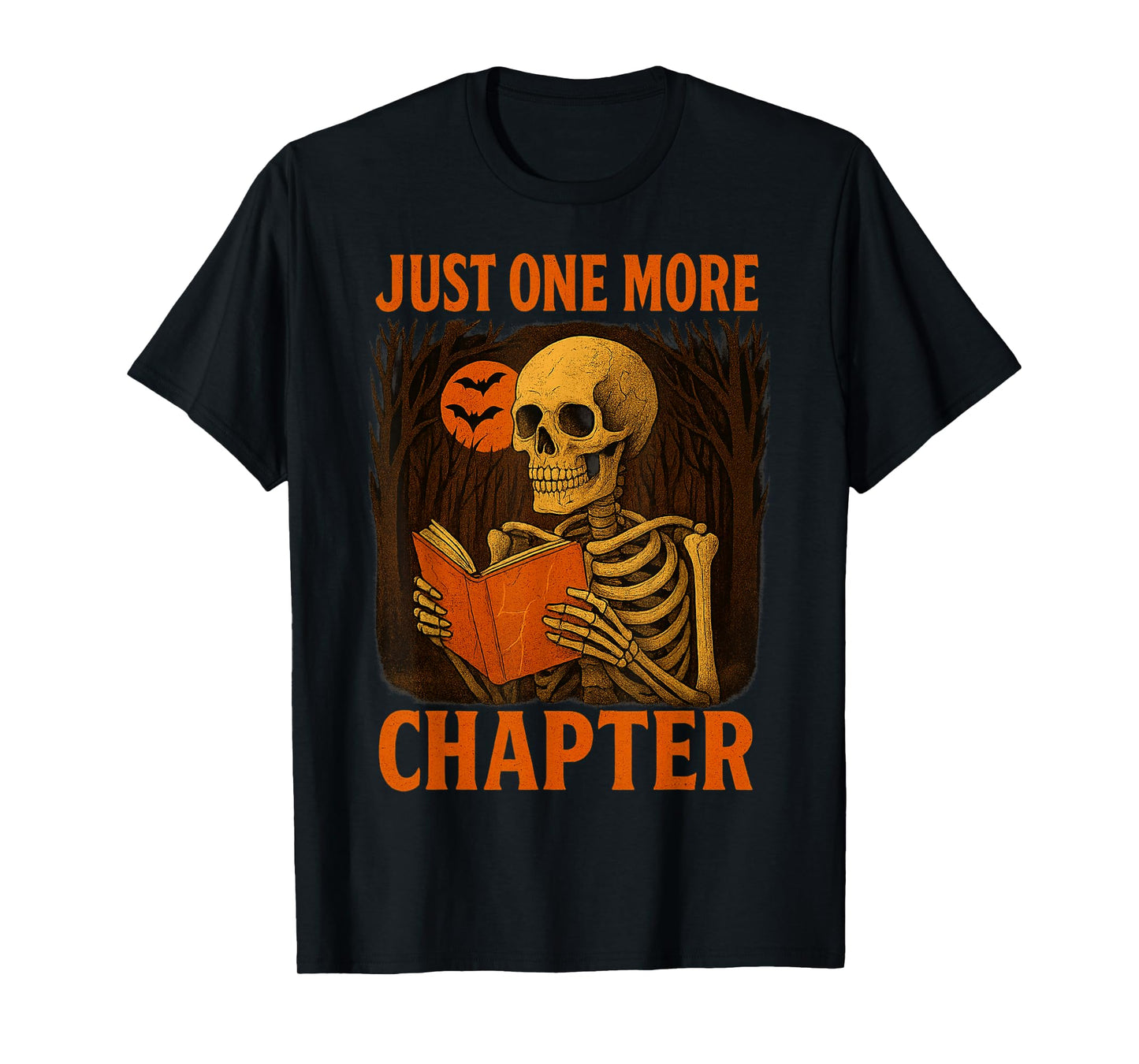 Halloween Skeleton Reading Just One More Chapter T-Shirt