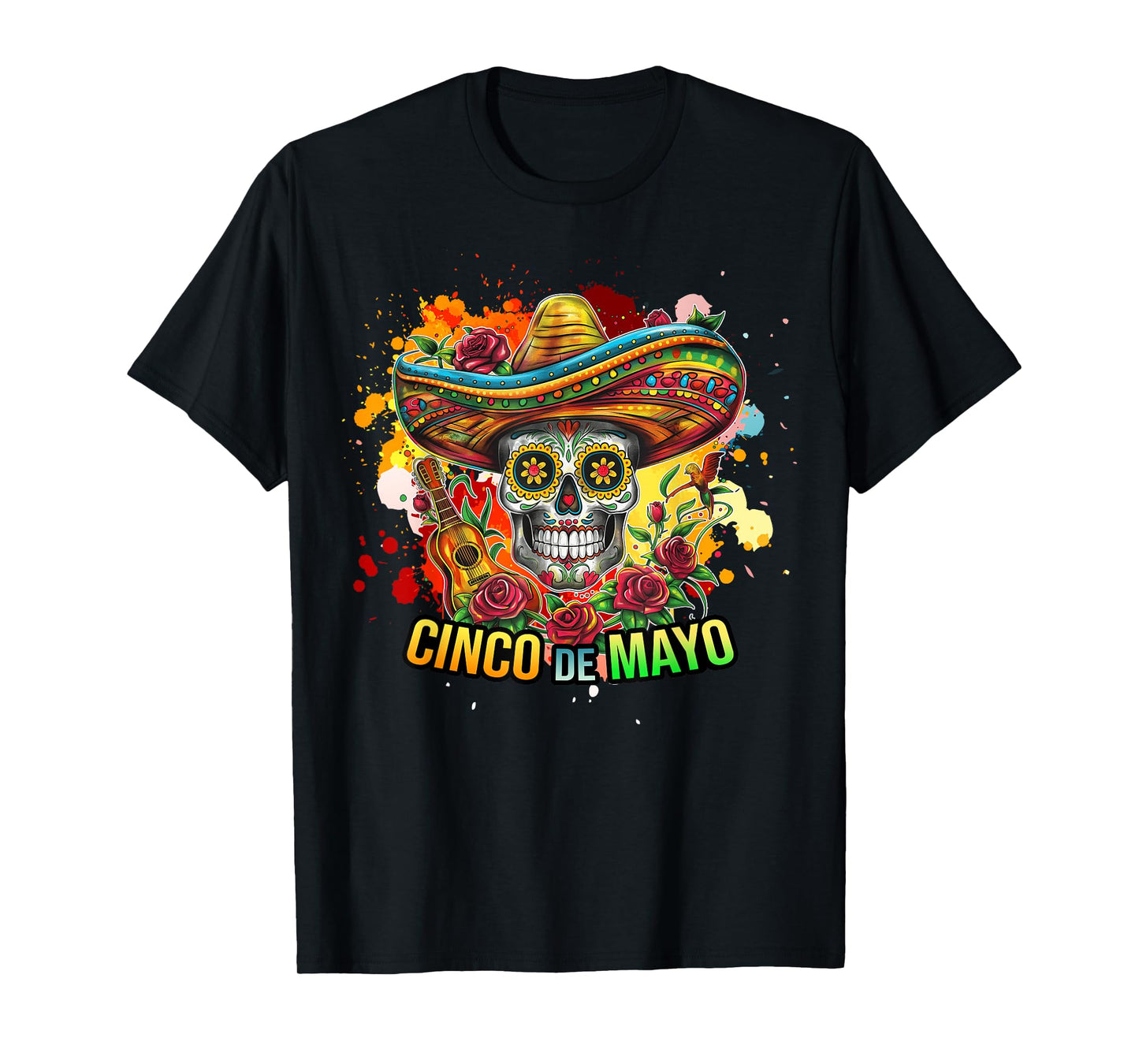 Cinco De Mayo Skull Fiesta Sombrero Mexican Women Men Kids T-Shirt