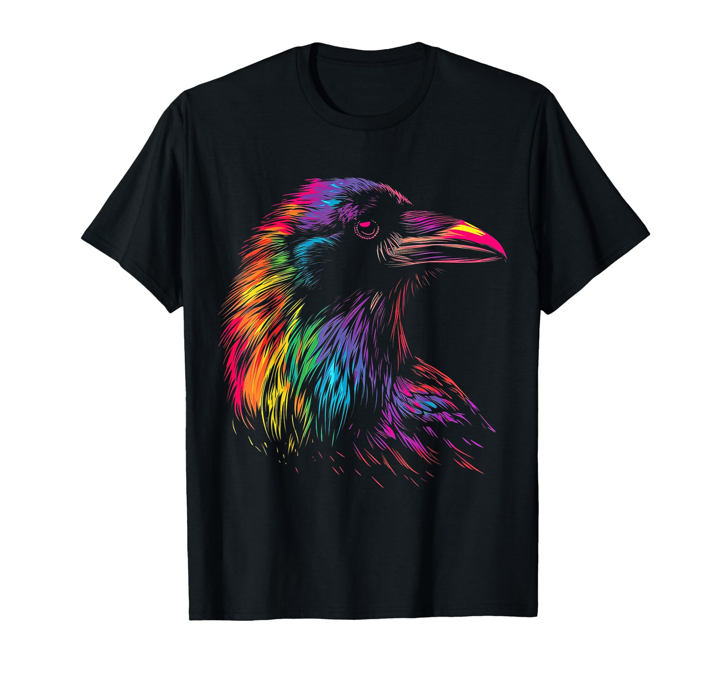 Raven Colorful Bird Art Animal Painting Motif Raven T-Shirt