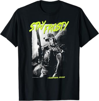 Aliens Corporal Hicks Stay Frosty Vintage Big Chest Portrait T-Shirt