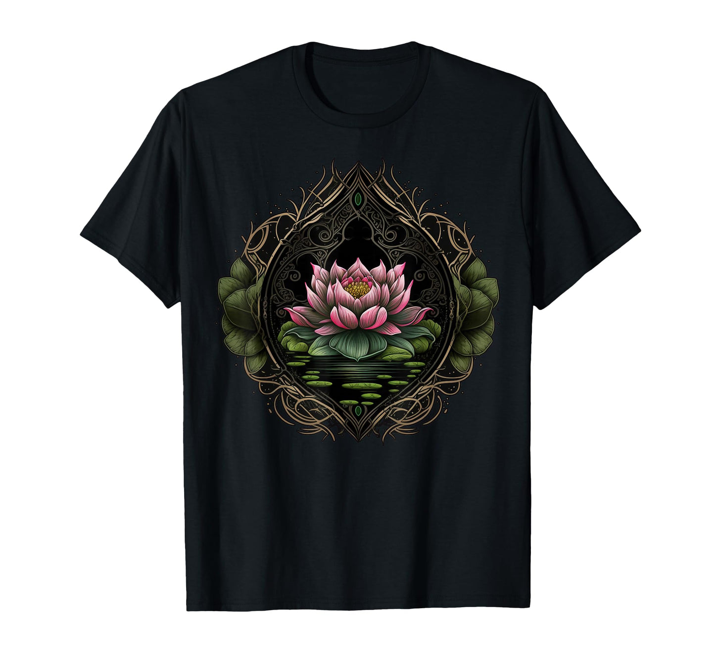Colorful Lotus Flower on floral Lotus Flower T-Shirt