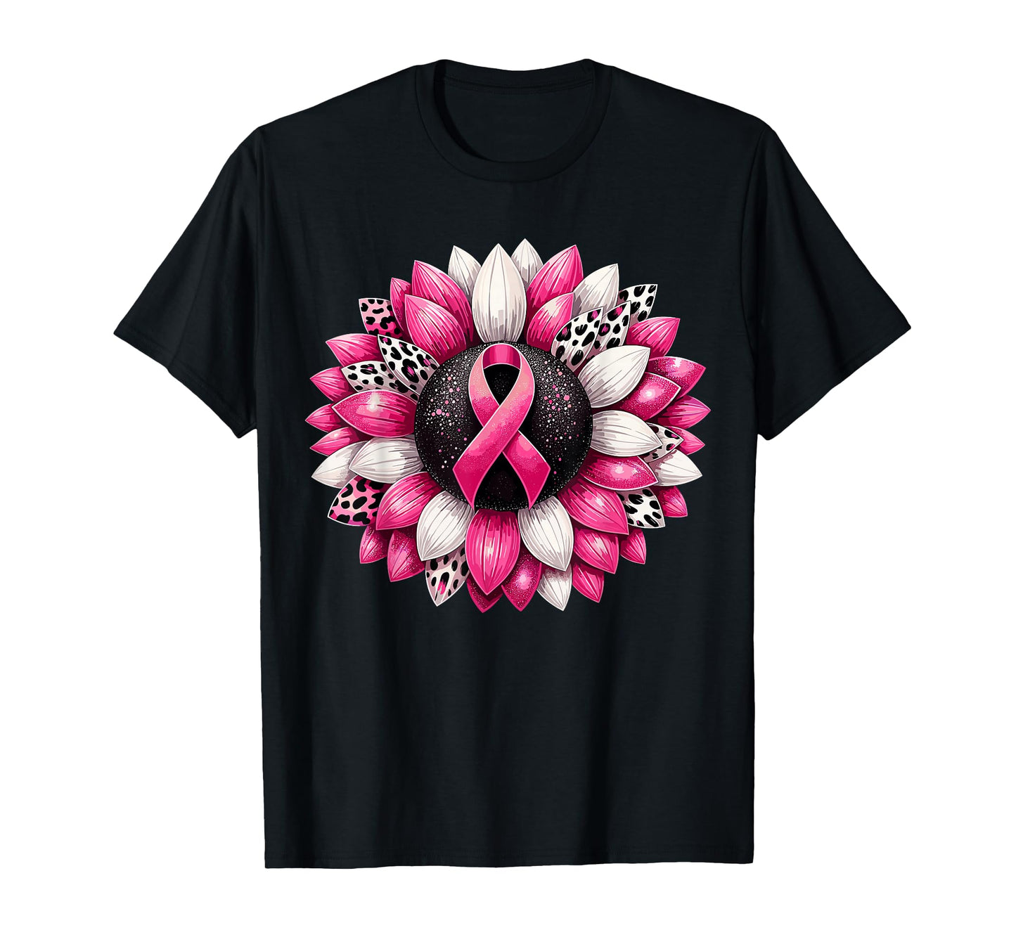 Sunflower Pink Breast Cancer Awareness Womens T-Shirt