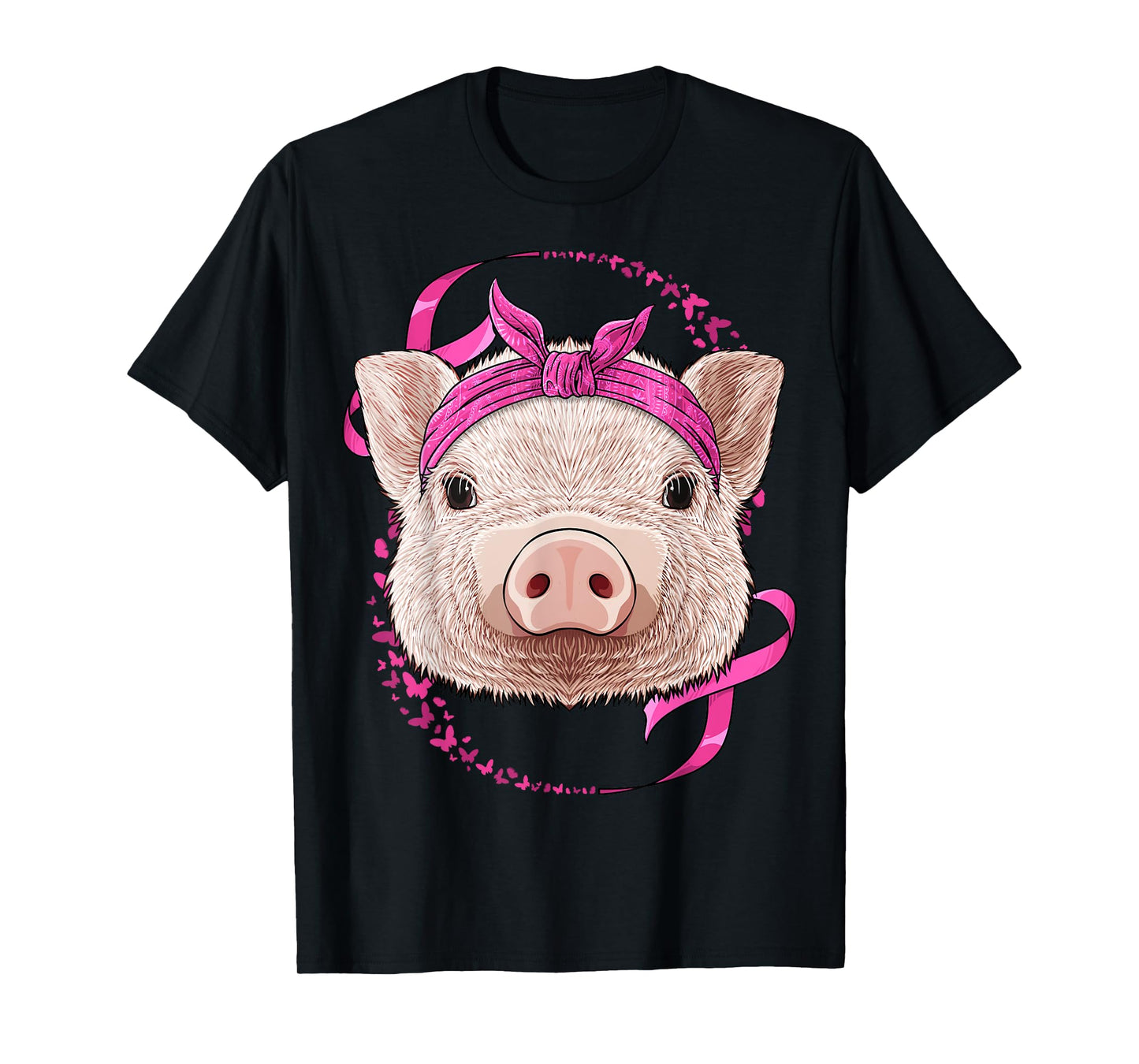 Pig Breast Cancer Awareness Pink Bandana Cancer Survivor T-Shirt