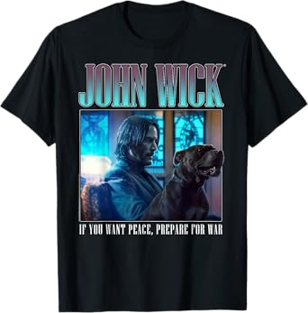 John Wick 90's Bootleg Prepare for War Dog Action Movie T-Shirt for Men Women