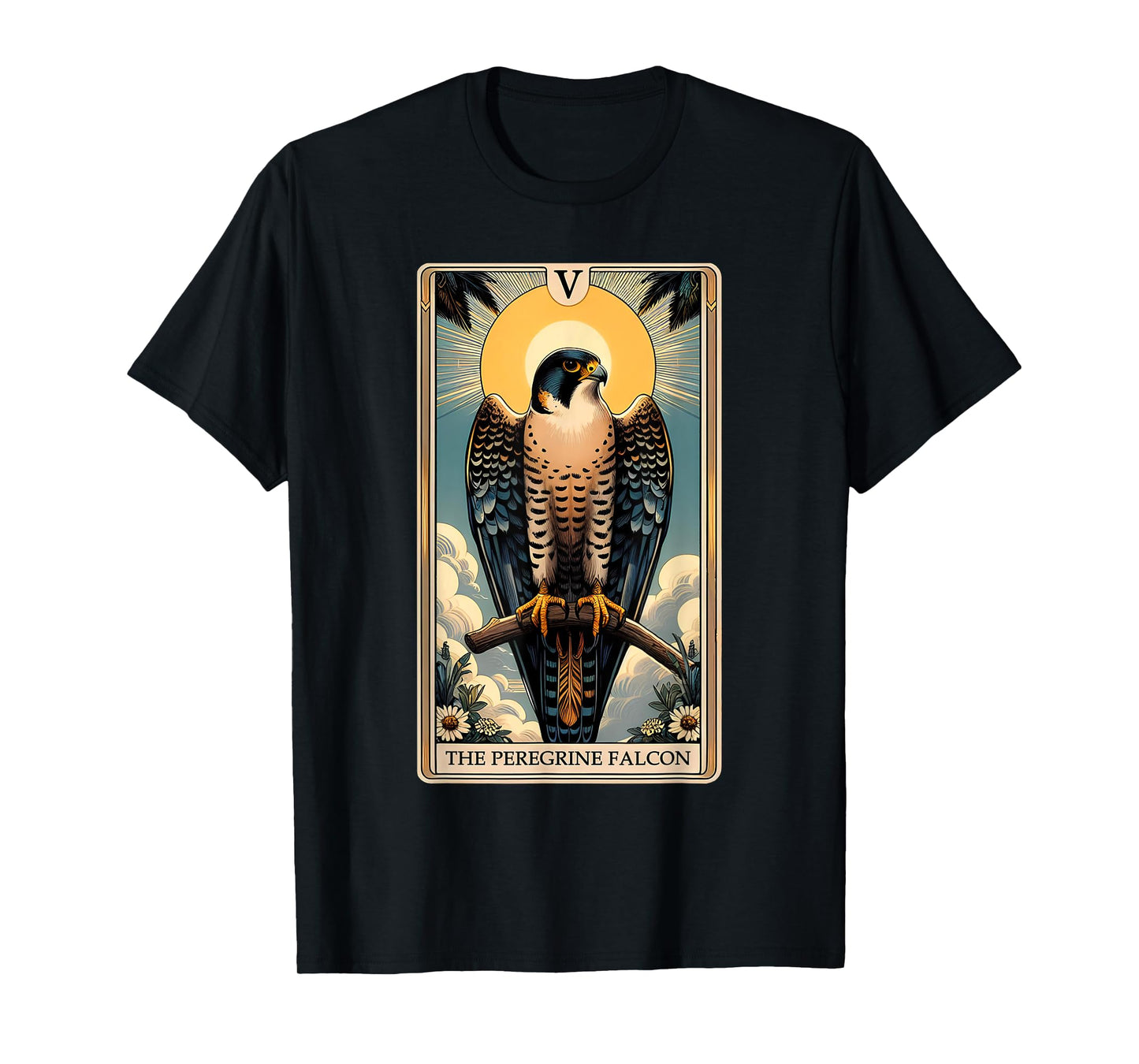 Peregrine Falcon Tarot Card Fly Bird Raptor Lover Birding T-Shirt