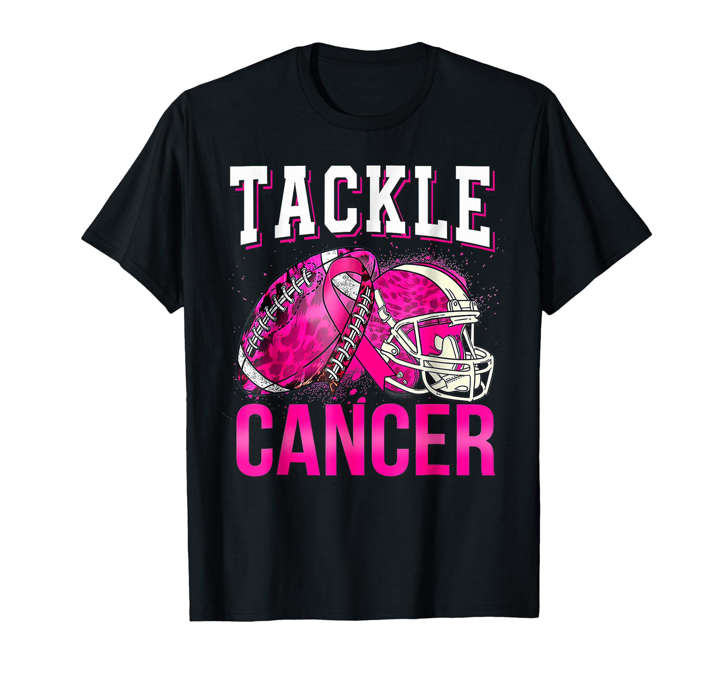 Tackle Football Pink Ribbon Breast Cancer Awareness T-Shirt