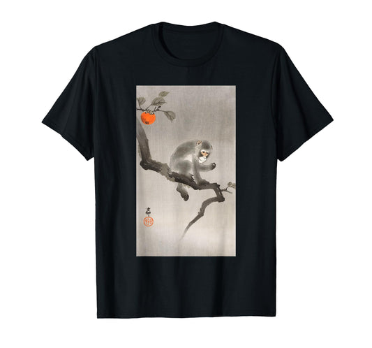 Animal Japan Painters Forest Jungle Wildlife Vintage Macaque Monkey Japanese Nature Art T-Shirt