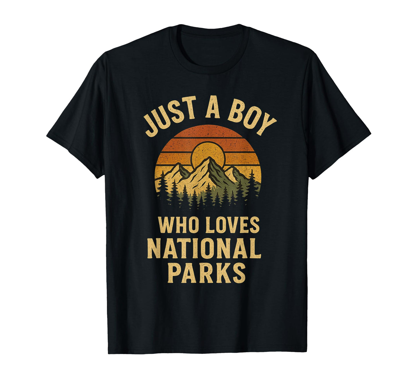 Just A Boy Who Loves National Parks Retro Camping vintage T-Shirt