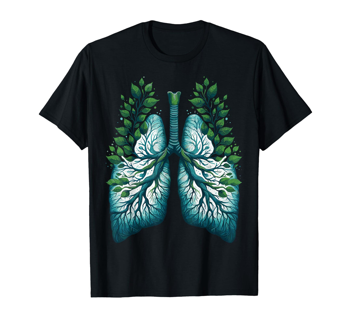 Lungs Tree Nature Art Green Leaves For Men Women T-Shirt