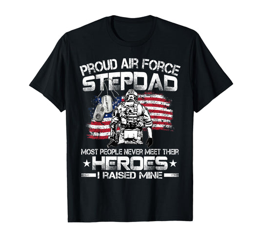 Proud Air Force Step Dad Pride Military Family US Air Force T-Shirt