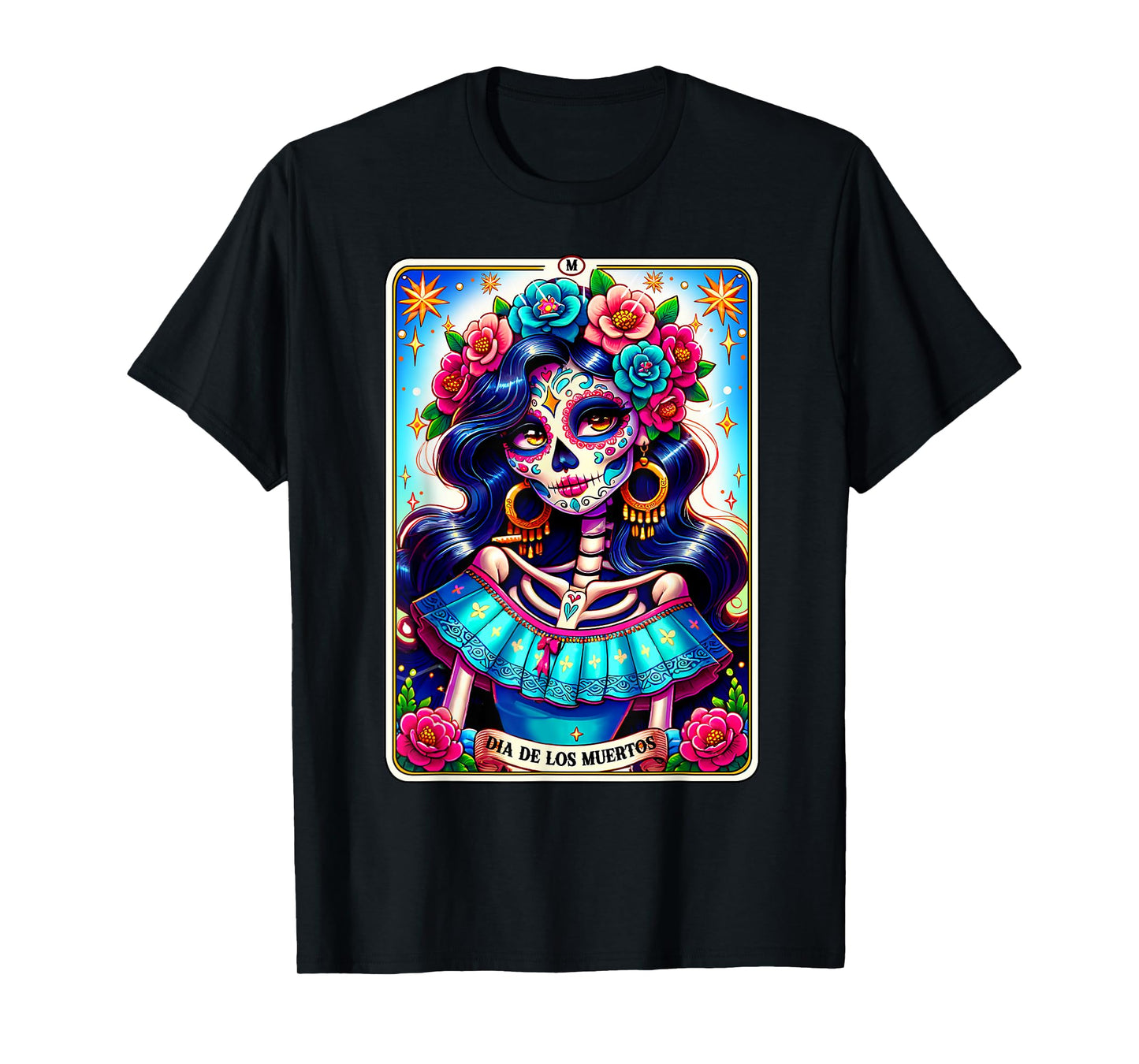 Tarot Card Dia De Los Muertos Woman Catrina Day Of The Dead T-Shirt