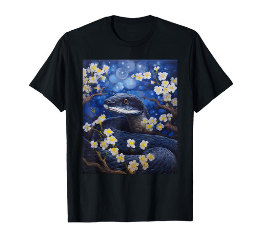 Aesthetic Surrealism Starry Night Eastern Indigo Snake T-Shirt