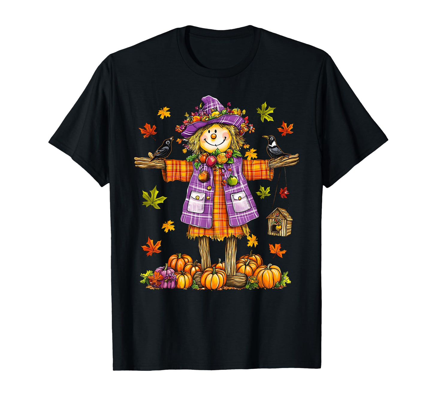 Scarecrow Autumn Fall Season Pumpkin Thanksgiving Halloween T-Shirt