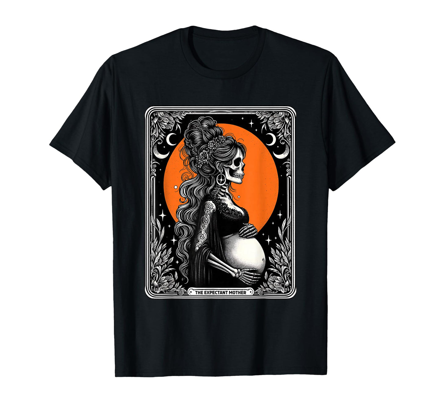 Tarot Card Skeleton Expectant Mother Pregnancy Announcement T-Shirt