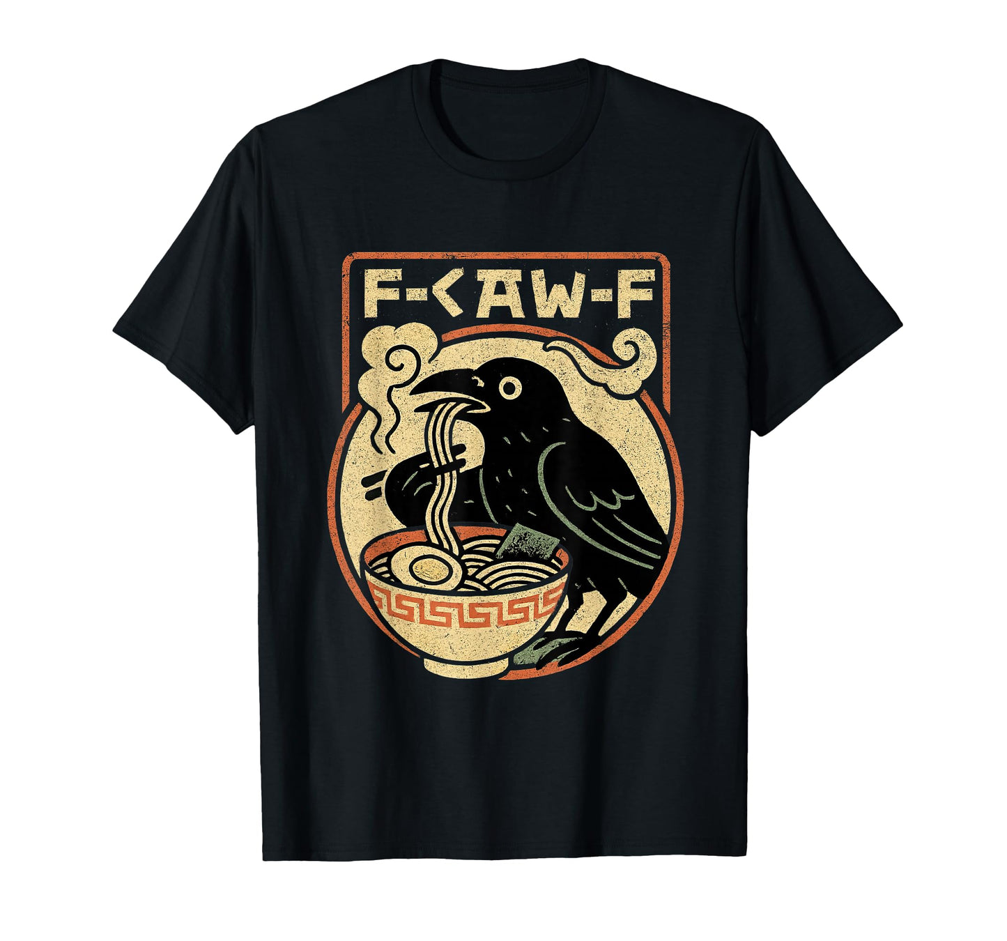 F-Caw-F Anime Crow Ramen Funny Black Bird Japanese Men Women T-Shirt