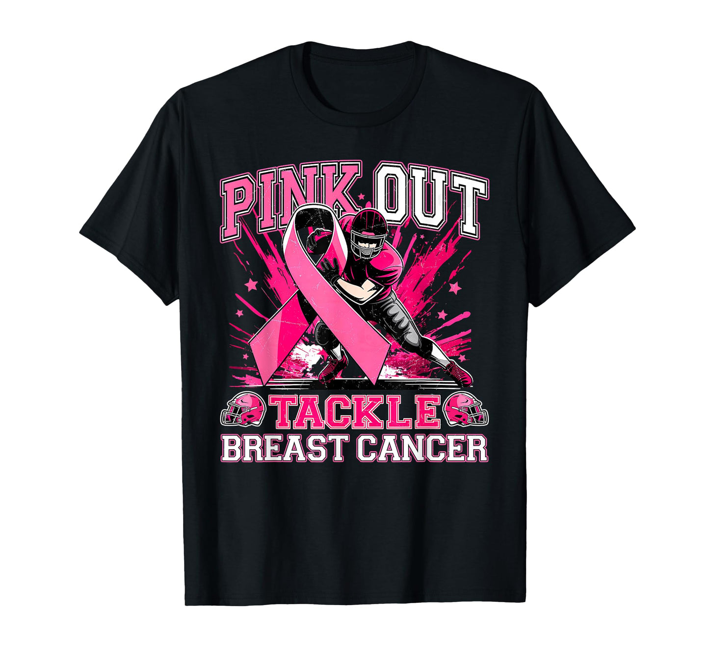 Pink Out Tackle Breast Cancer Awareness Football Womens T-Shirt