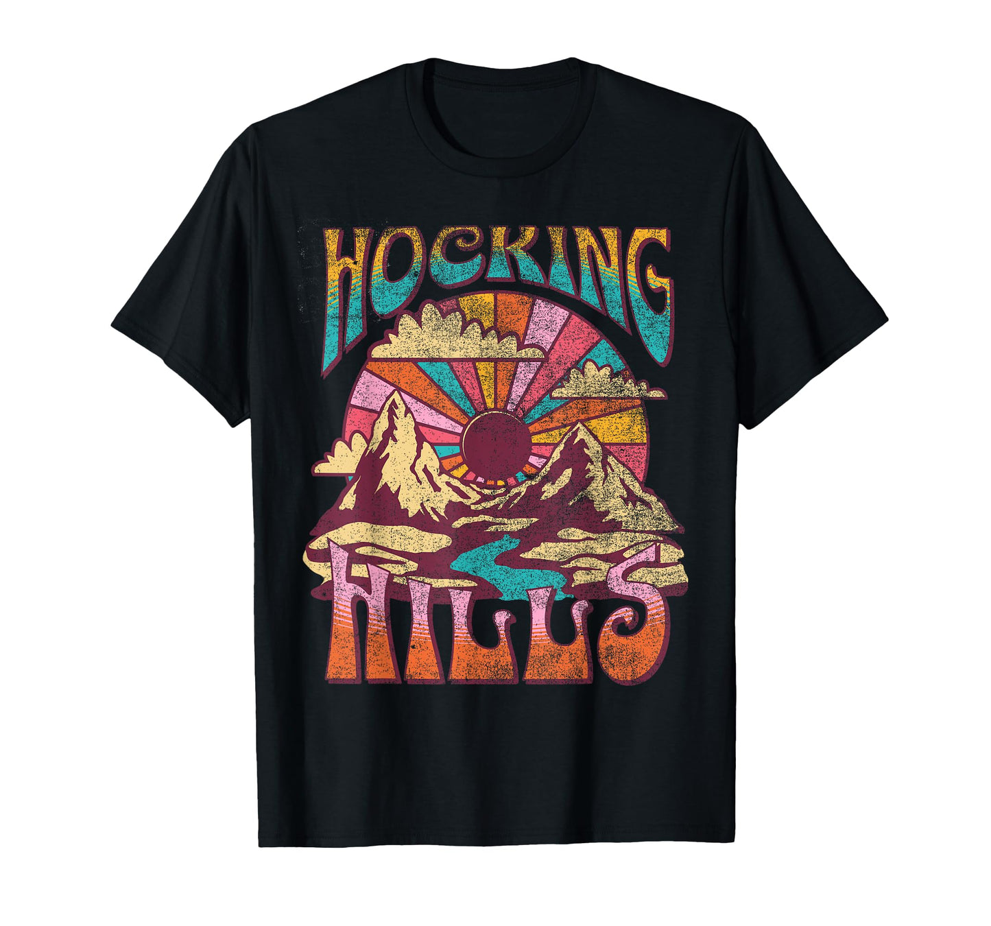 Hocking Hills Ohio Nature Hiking Mountains Outdoors Vintage T-Shirt