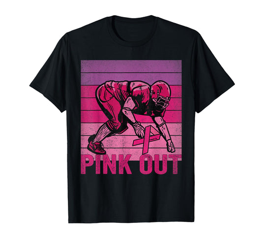 Pink Out Football Breast Cancer Tackle Breast Cancer T-Shirt