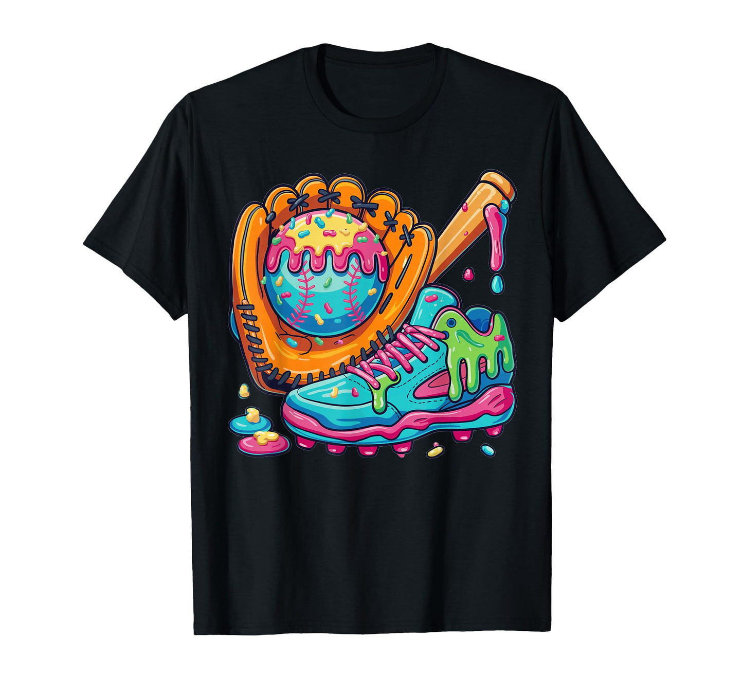 Ice Cream Drip Baseball Stuff Baseball Drip For Boys Youth T-Shirt