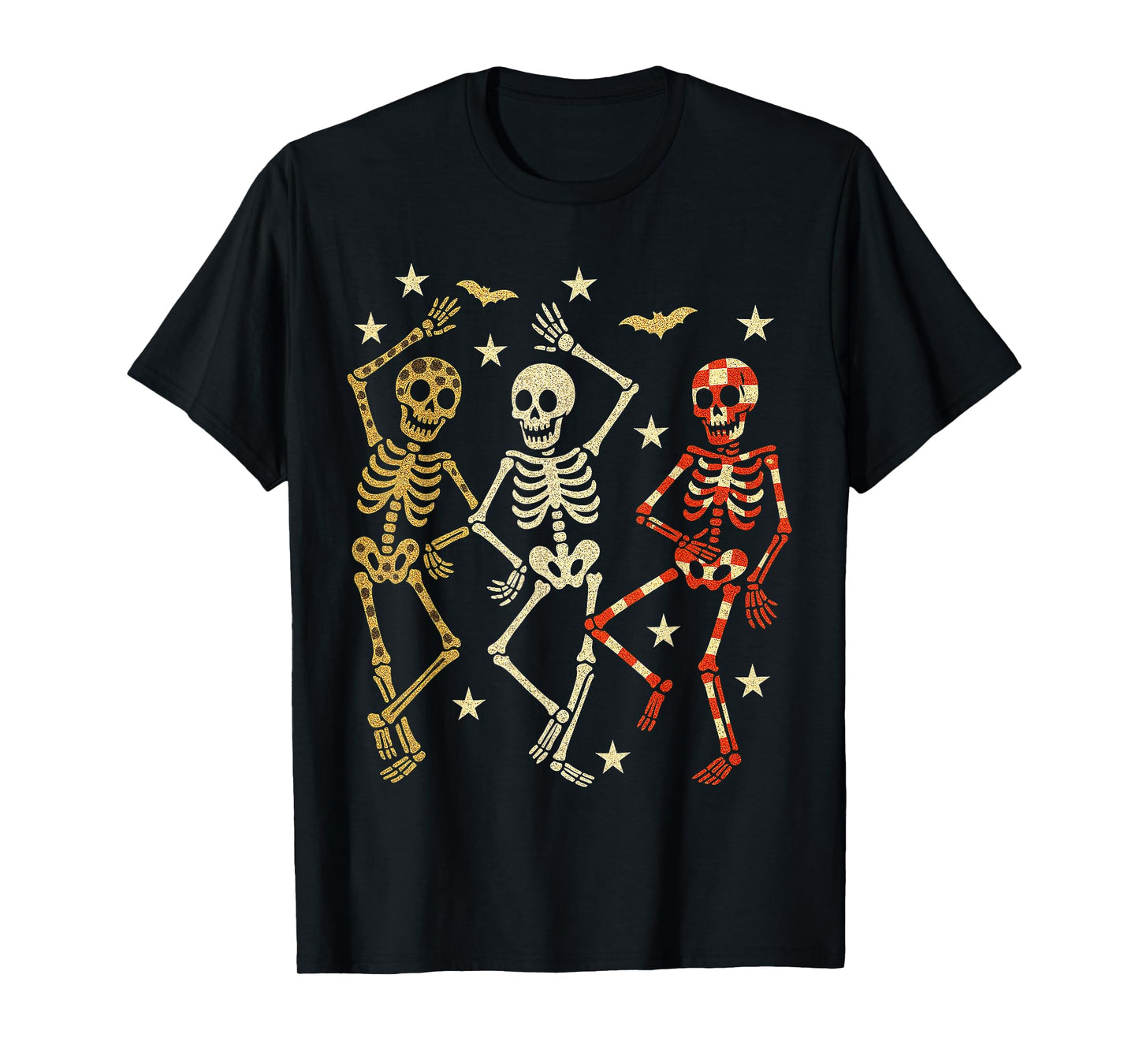 Halloween Dancing Skeletons Retro Spooky Season Design T-Shirt