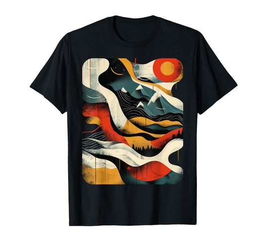 Artsy Hiker on Abstract Art Hiking T-Shirt