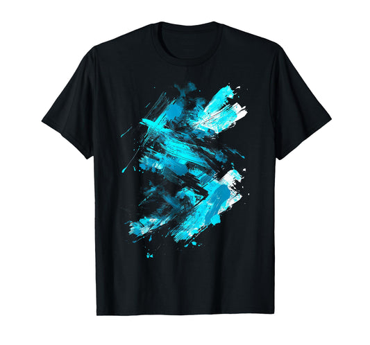 Cyan And Black Dynamic Design Graphic T-Shirt