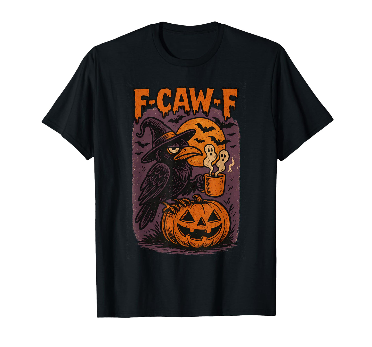 F Caw F Crow Shirt Raven Halloween Costume Women Fawk Off T-Shirt