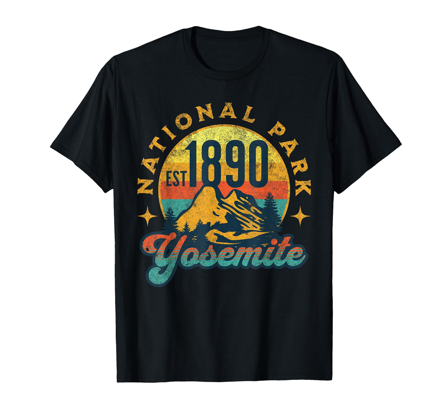 Yosemite California Nature Mountains Hiking Outdoors Vintage T-Shirt