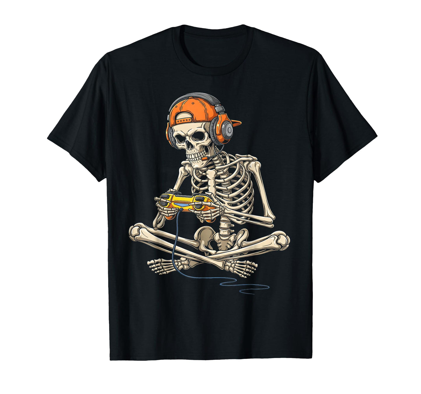 Halloween Skeleton Gamer Video Gaming Funny Gaming Skeleton T-Shirt