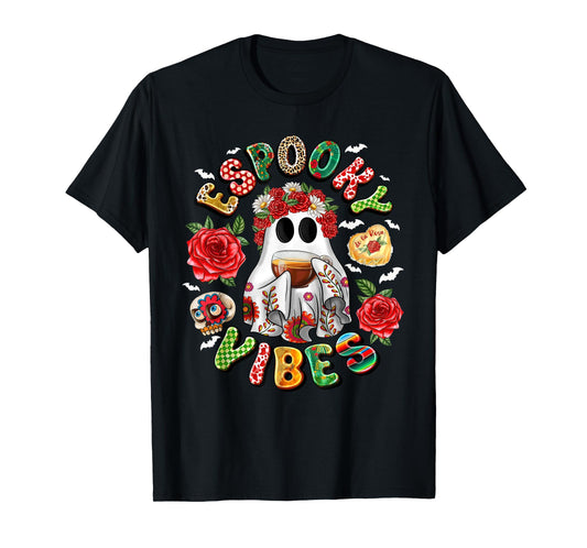 Espooky Vibes Mexican Ghost Day Of The Dead Dia De Muertos T-Shirt