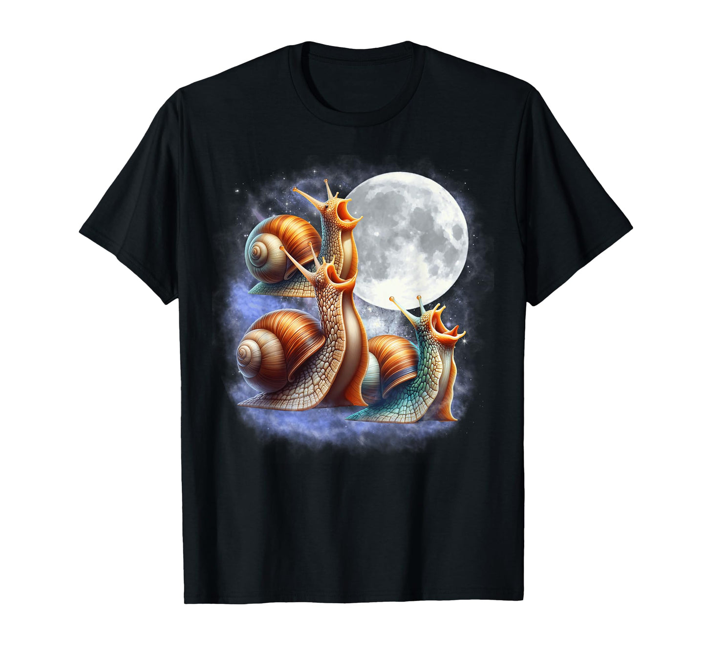 Three Snails Moon Funny Snail Howling Wolfs Moon Parody T-Shirt