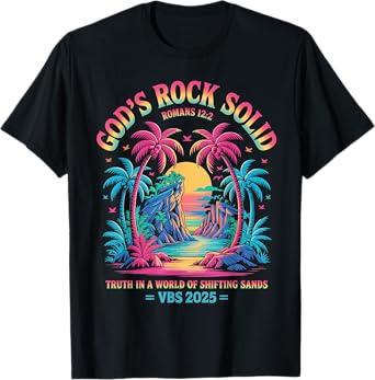 God's Rock Solid Breaker Rock Beach VBS 2025 Christian T-Shirt