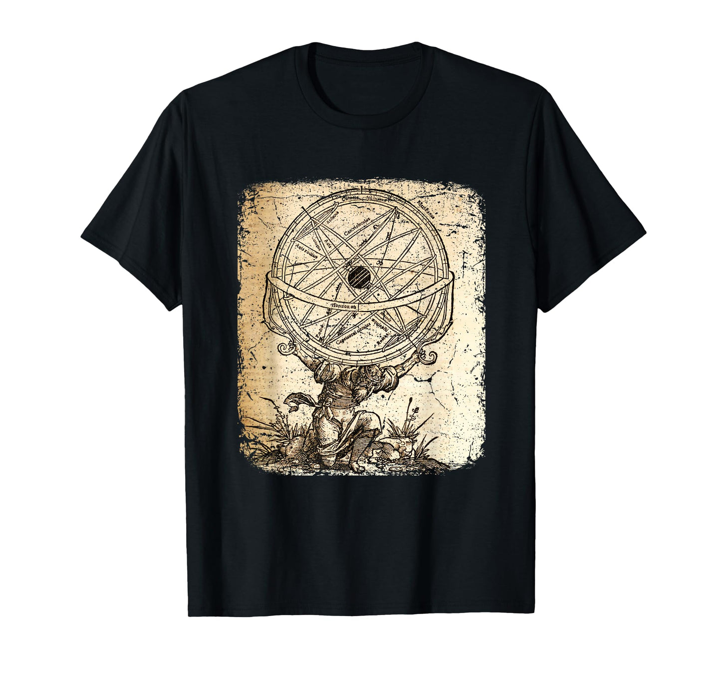 Vintage Atlas Greek God mythology Titan God History Art T-Shirt