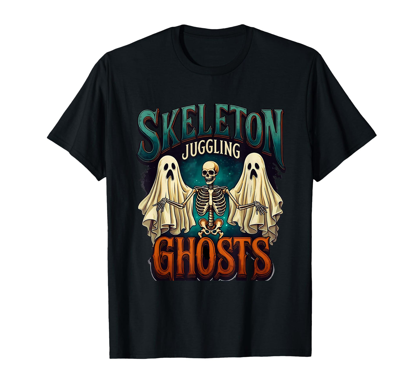 Skeleton Juggling Ghosts T-Shirt