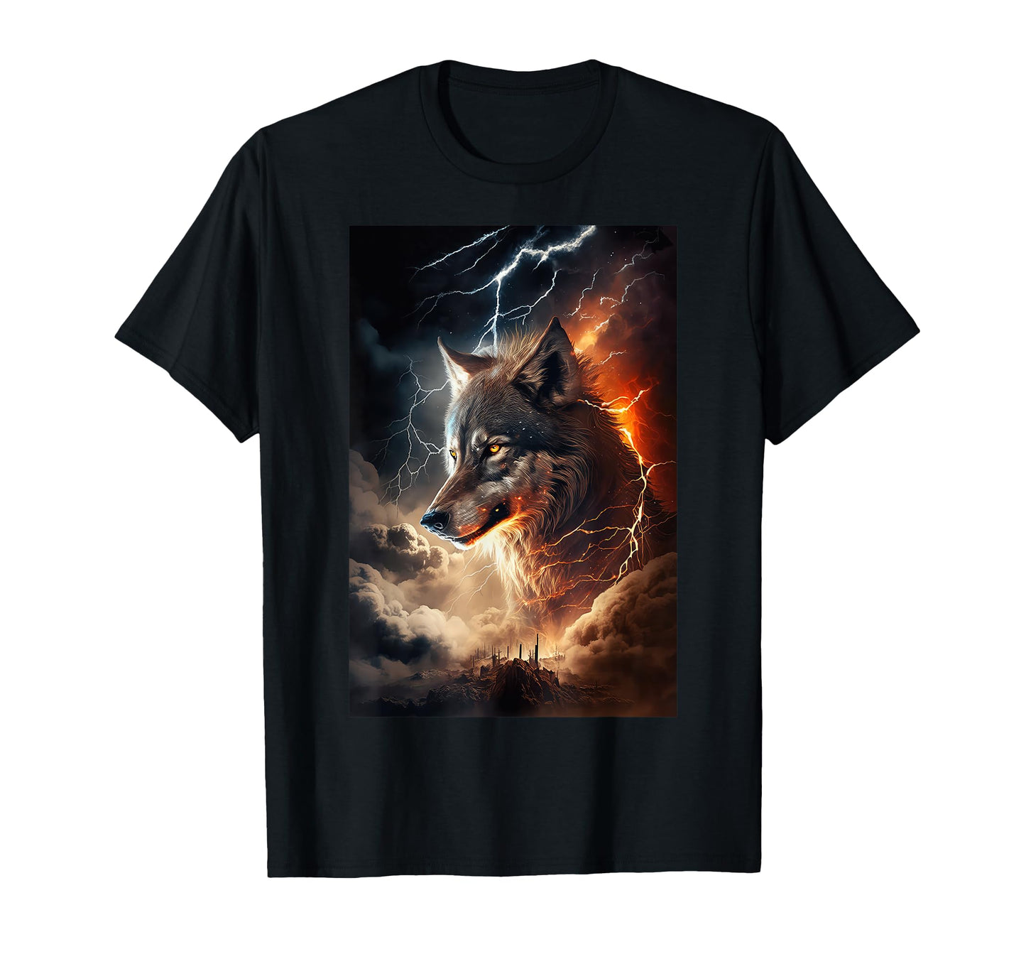 Wolf Lightning Thunder Wolf Lover T-Shirt