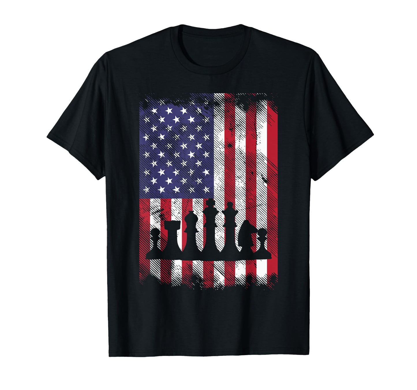 American Flag Chess Vintage Patriotic Men Women Youth Kids T-Shirt
