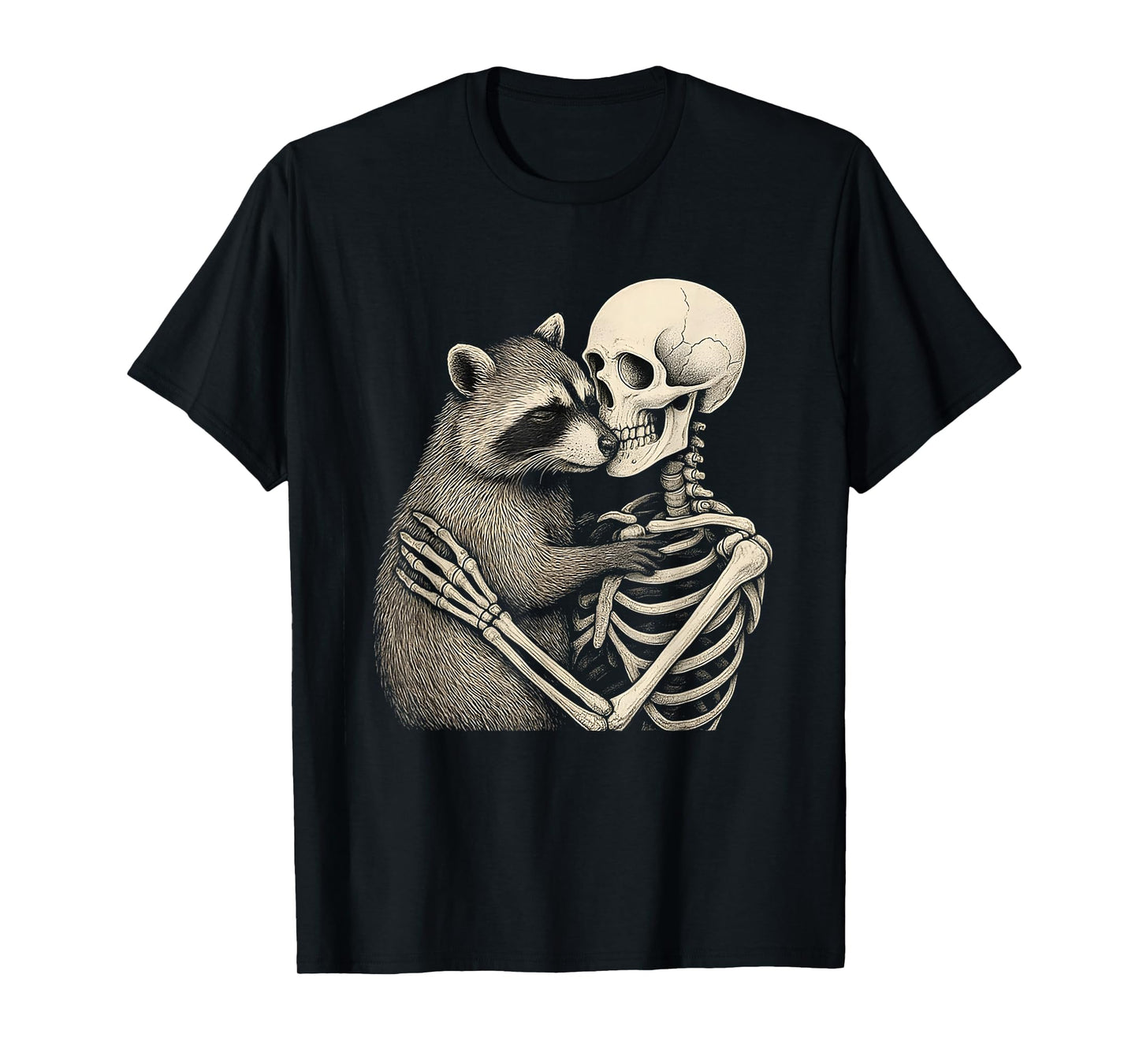 Skeleton Racoon Halloween Spooky Aesthetic T-Shirt