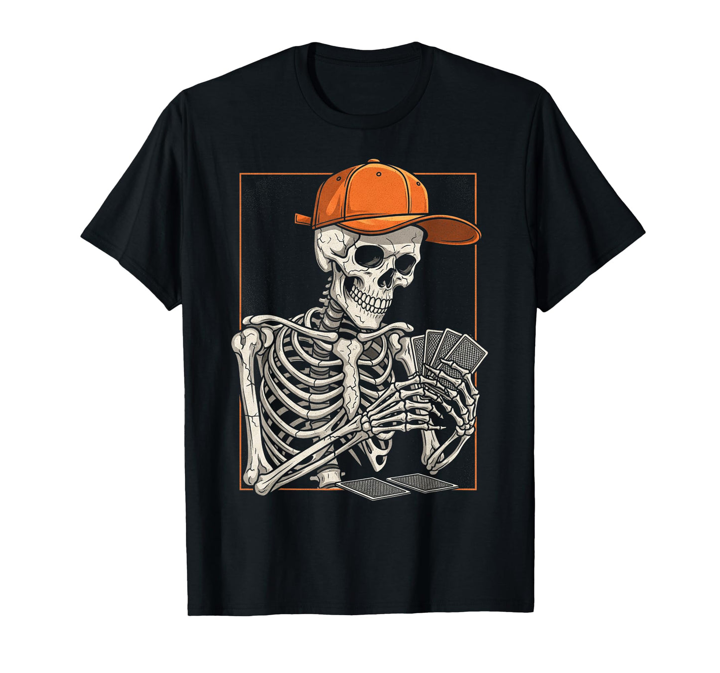 Skeleton Poker Halloween Funny Spooky Skeleton Card Games T-Shirt