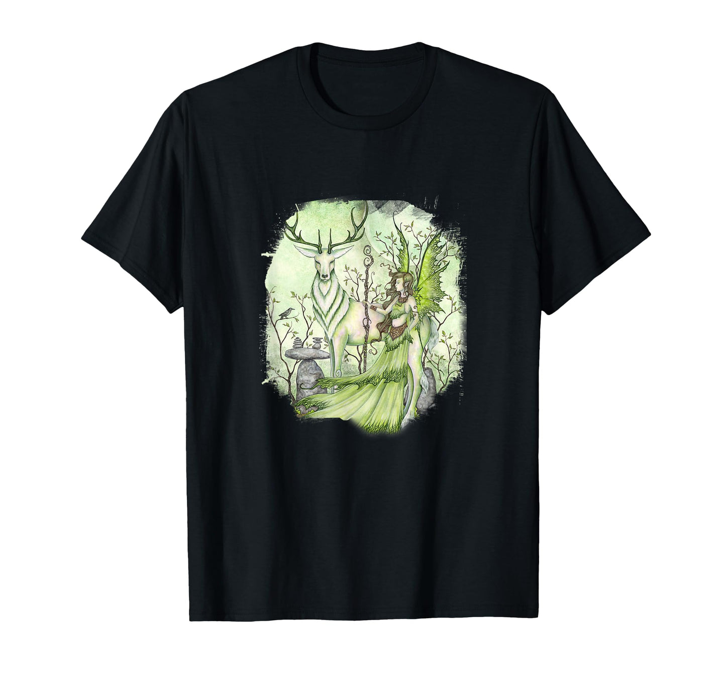 Amy Brown Art, Guardian Fairy Faery Reindeer T-Shirt