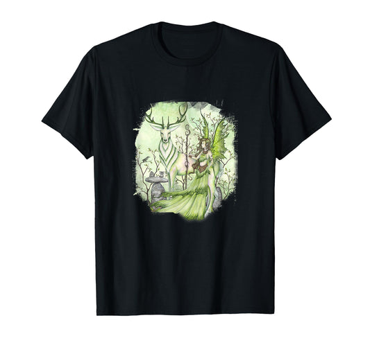 Amy Brown Art, Guardian Fairy Faery Reindeer T-Shirt