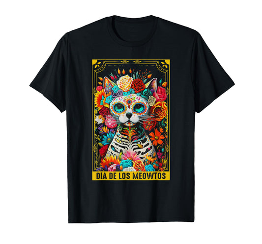 Dia De Los Meowtos Sugar Skull Cat Gift T-Shirt