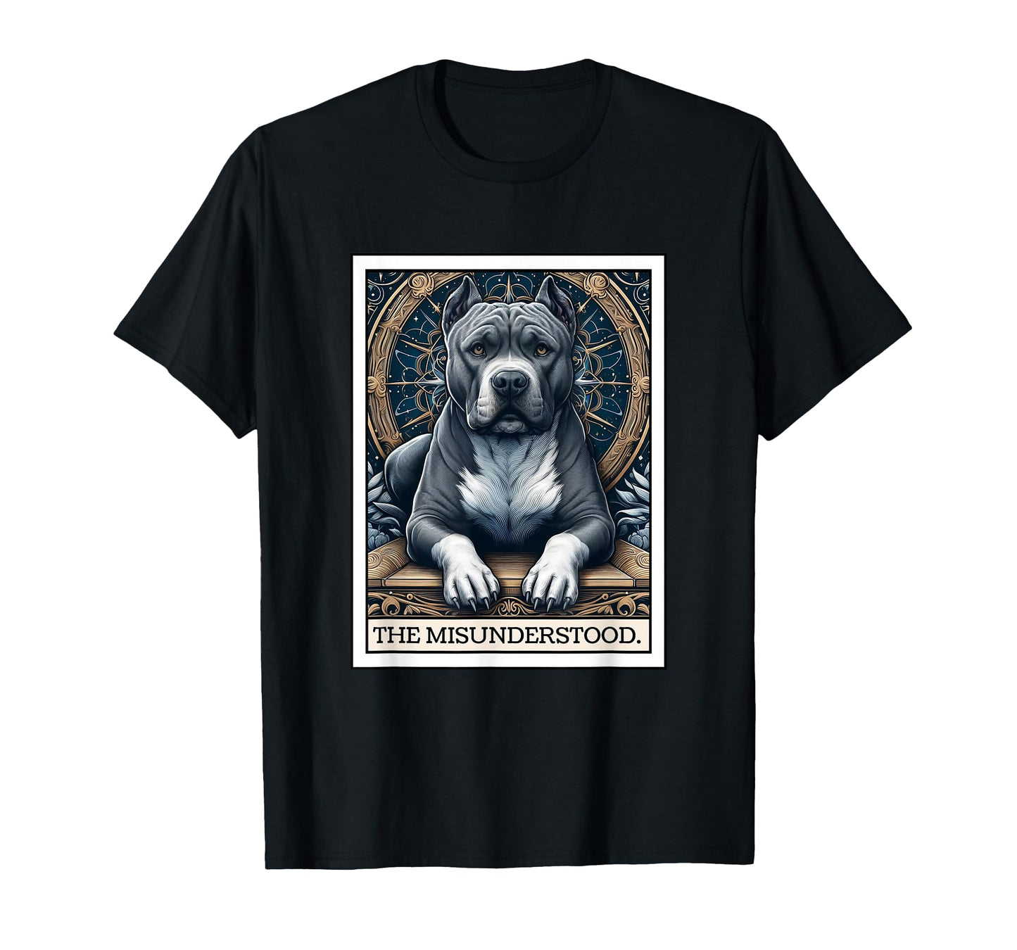 Women Men Pittie Lover American Pit Bull Terrier Tarot Card T-Shirt