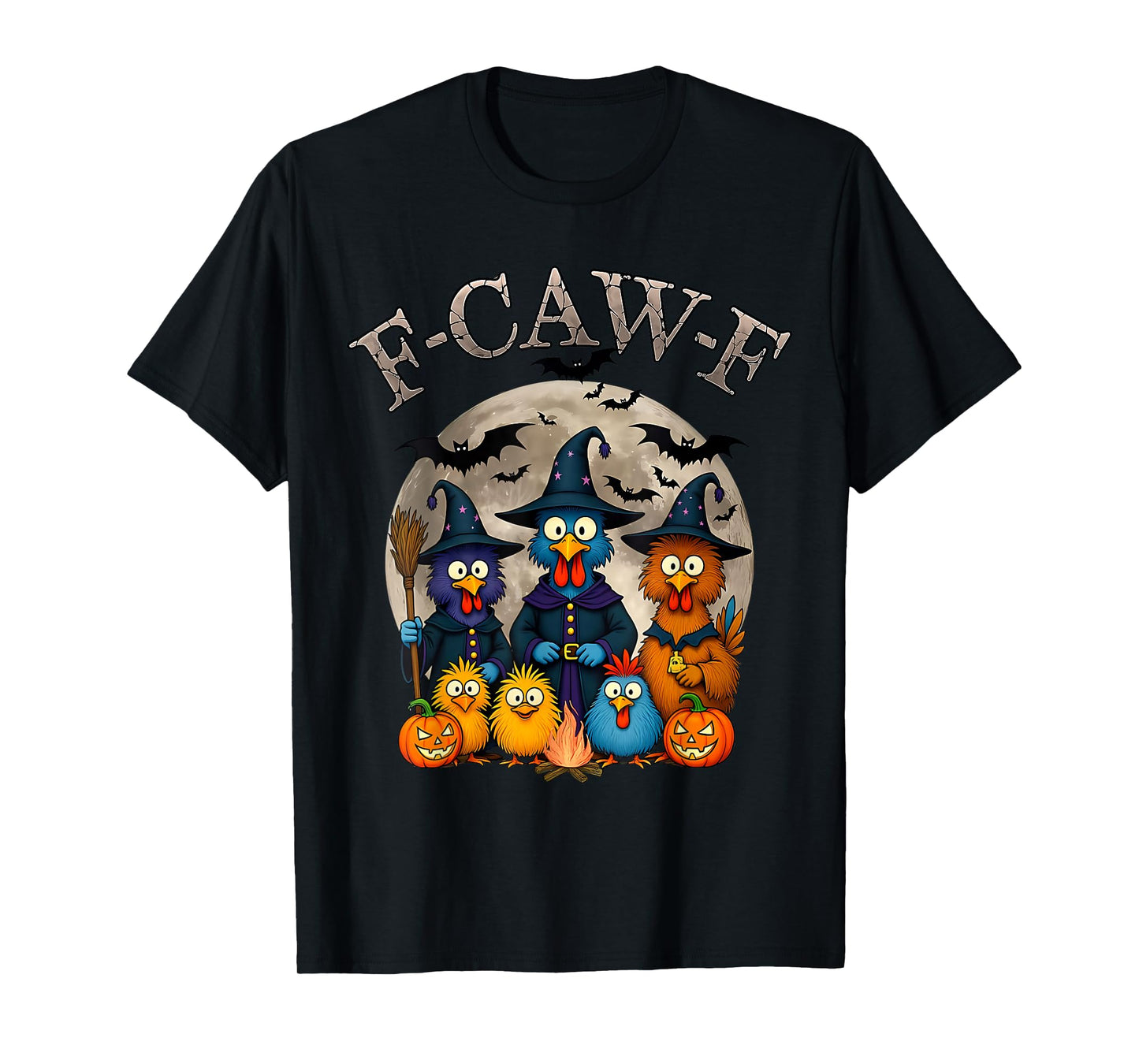 Halloween Witch Funny F-Caw-F Chicken FCAWF Chicken Meme T-Shirt