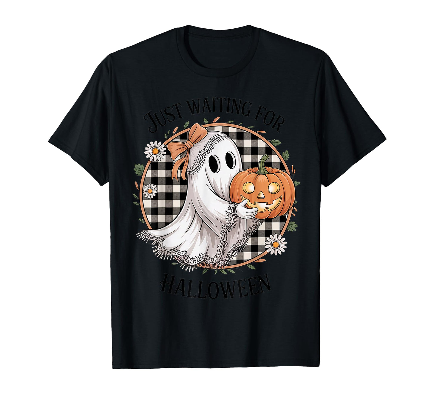 Skeleton Spooky Vibe Summer Funny just Waiting for Halloween T-Shirt