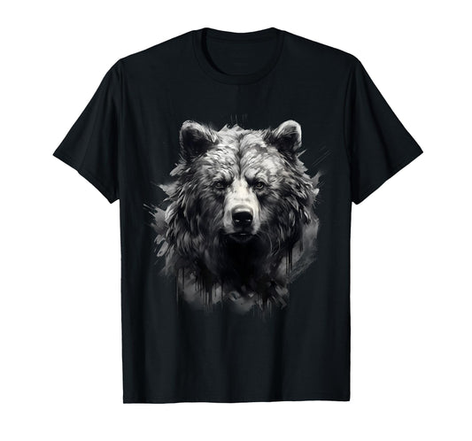Bear Artwork Portrait Nature Animal Art Wildlife Forest T-Shirt