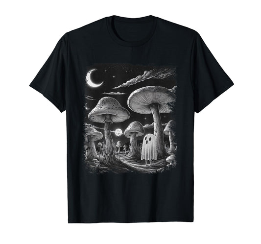 Ghost Mushroom Halloween Vintage T-Shirt