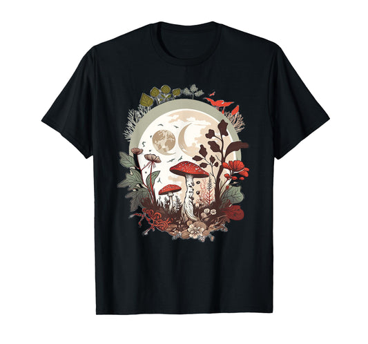 Aesthetic Goblincore and dark Cottagecore Mushroom T-Shirt