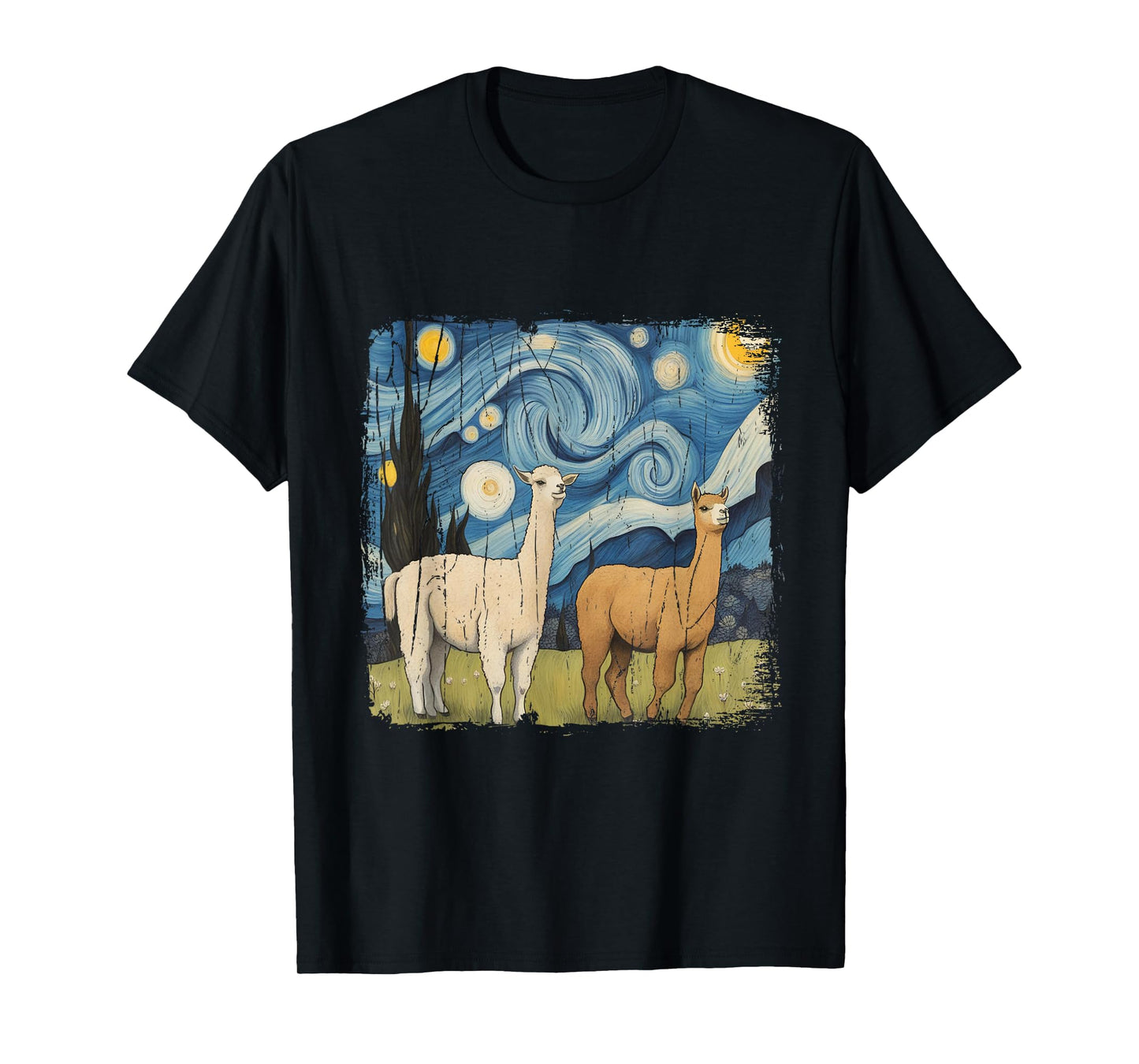 Cotopaxi Starry Night Artwork Llama National Park Souvenir T-Shirt