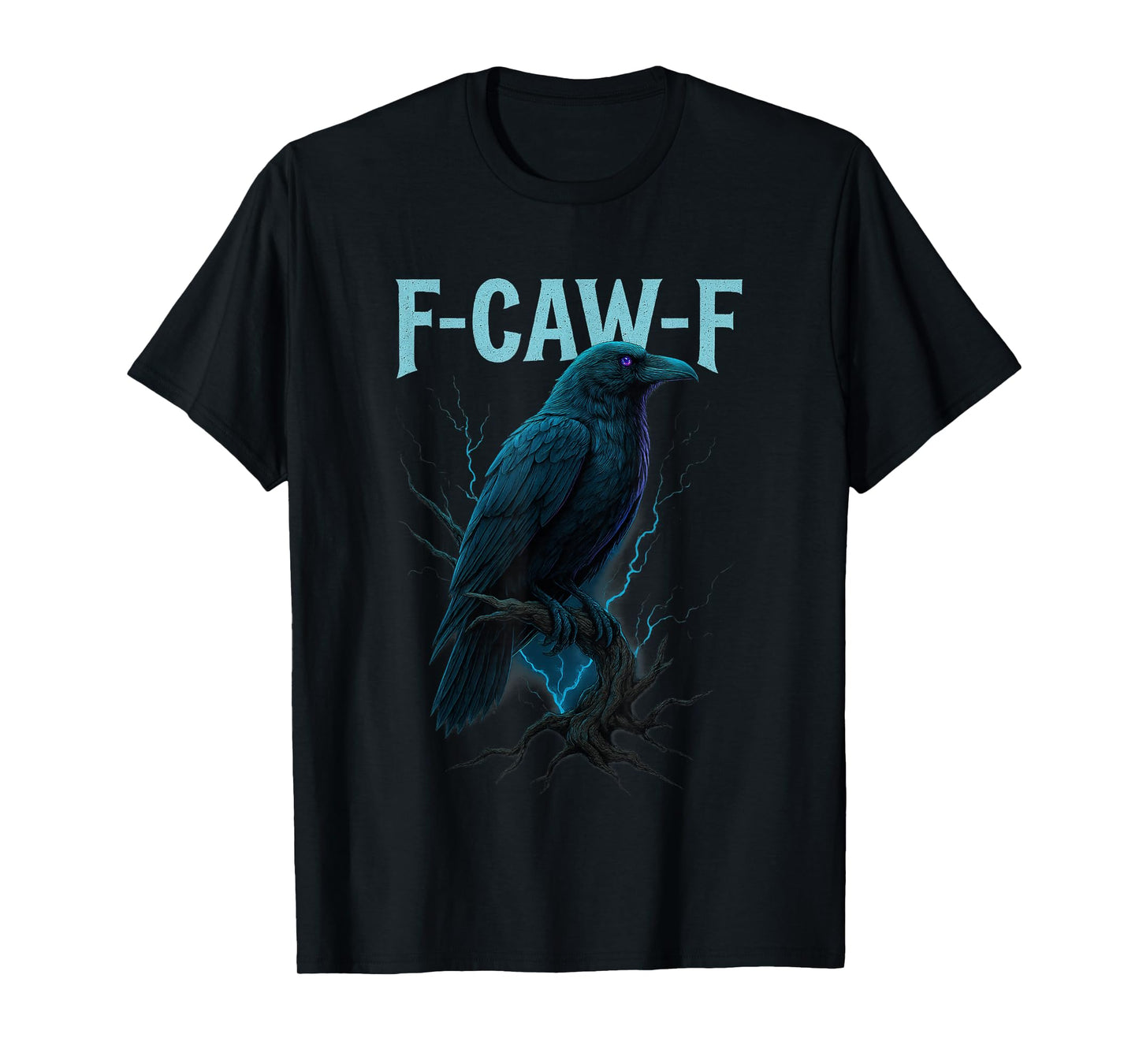 Gothic Raven Moon Art F-Caw-F Crow Pun Humor Design T-Shirt