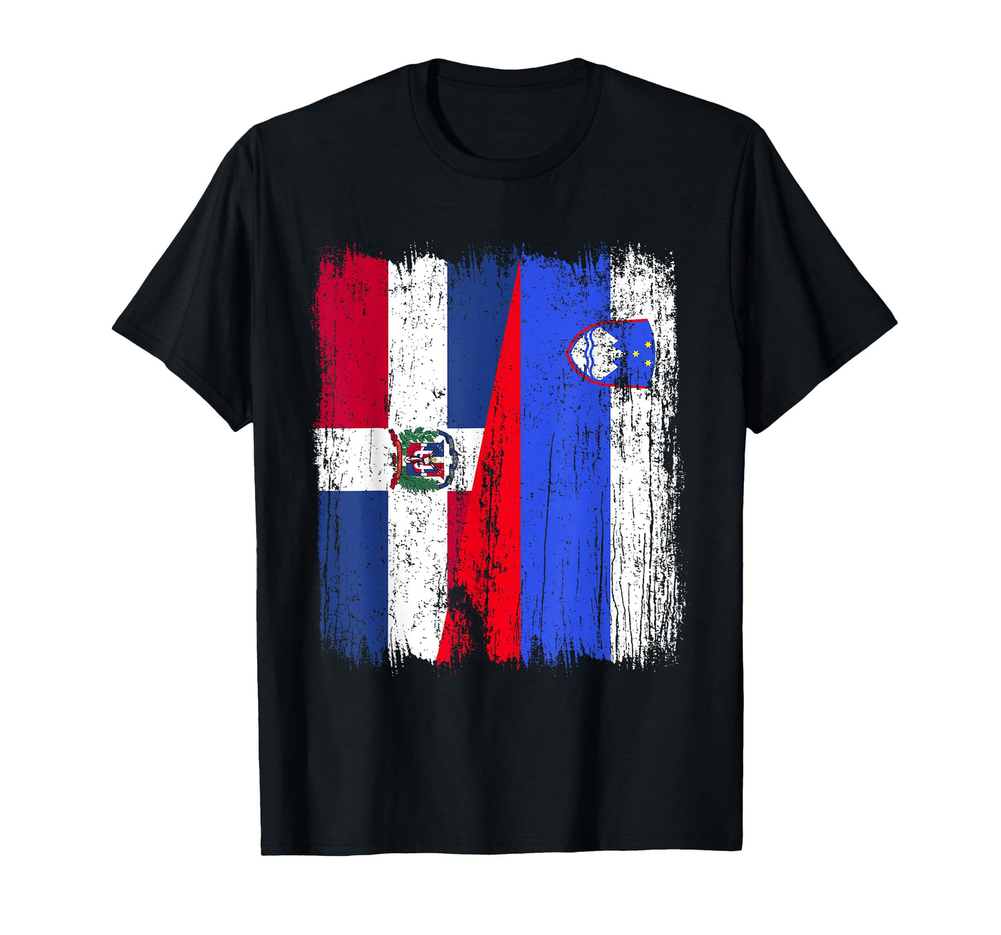 Dominican Republic Slovenia Half Flag Dominican Slovenian T-Shirt